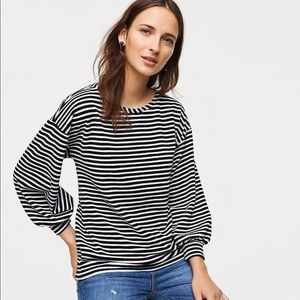 Loft Balloon Sleeve Striped Sweatshirt